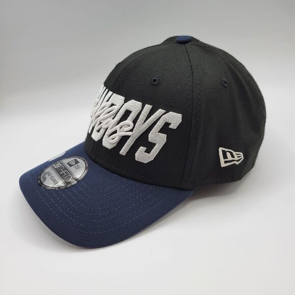 Dallas Cowboys Mens L/XL Hat New Era Flex Fit 39THIRTY Black Navy 2022 NFL Draft - Picture 2 of 9
